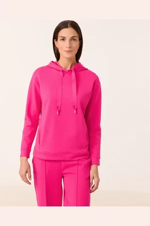 Gerry Weber Damski Bluza z kapturem z materiału light scuba 66cm długie kapturowy, Jednokolorowy
