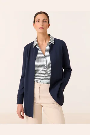 Gerry Weber Damski Niezapinany długi kardigan 78cm długie Otwarty okrągły dekolt, Jednokolorowy