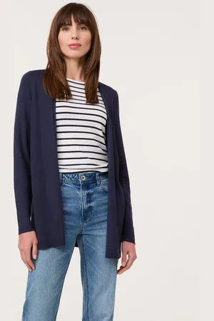 Gerry Weber TAIFUN Damski Niezapinany kardigan z cienkiej dzianiny 74cm długie Bez kołnierza, Jednokolorowy