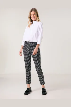 Gerry Weber Damski Spodnie KIRSTY CITYSTYLE 7/8 z żakardowym wzorem, Wzorzysty