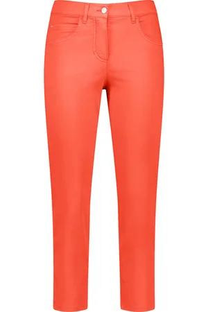 Gerry Weber Damski Spodnie z 5 kieszeniami SOL꞉INE BEST4ME o dł. 3/4, Pomarańczowy Jednokolorowy