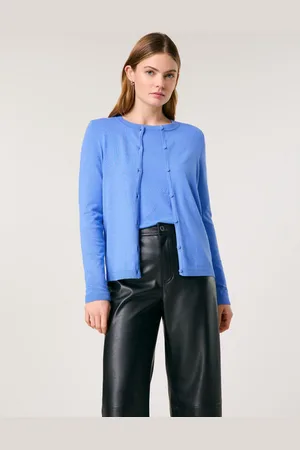 Gerry Weber TAIFUN Damski Cienki kardigan z zapięciem na guziki 62cm długie Okrągły, Jednokolorowy