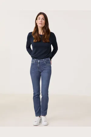 Gerry Weber Damski Dżinsy z 5 kieszeniami ALIS꞉SA SLIM STRAIGHT FIT, Jednokolorowy