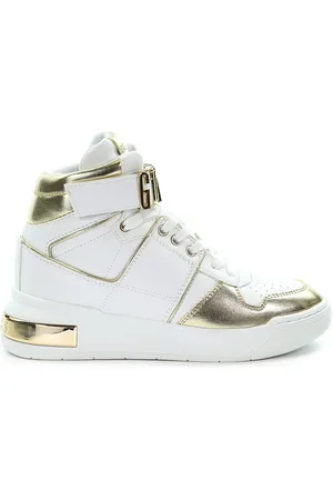 Guess Damskie sneakersy na koturnie białe FL5CTN ELE12