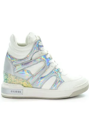 Guess Damskie sneakersy na koturnie białe FL5LIS SMA12
