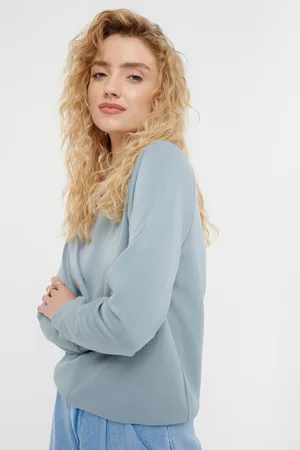 greenpoint Bluza w stylu basic niebieska szarość
