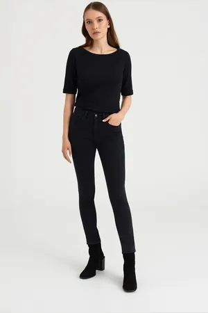 greenpoint Antracytowe jeansy slim fit z regularnym stanem