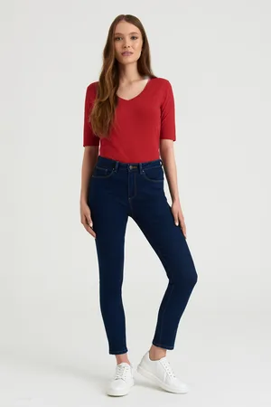 greenpoint Ciemnogranatowe jeansy slim fit, regularny stan