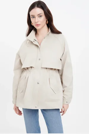 greenpoint Krótka jasnobeżowa parka