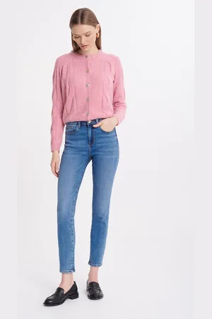 greenpoint Niebieskie jeansy slim fit, wysoki stan