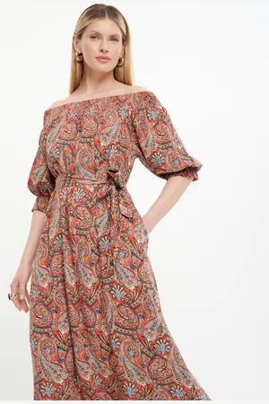 greenpoint Multikolorowa długa sukienka paisley
