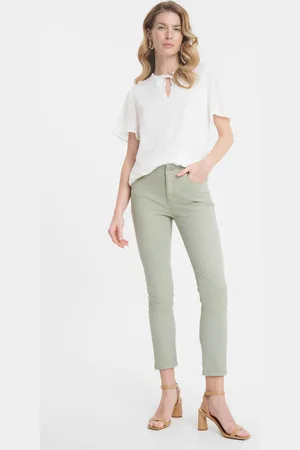 greenpoint Jasnooliwkowe spodnie skinny
