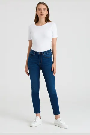 greenpoint Jeansy slim fit przed kostkę, granatowe