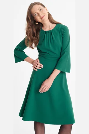 greenpoint Elegancka sukienka z rozkloszowanymi rękawami