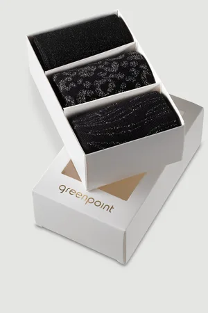 greenpoint Czarne skarpety ze srebrną nitką