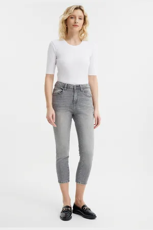 greenpoint Spodnie typu skinny z szarego denimu