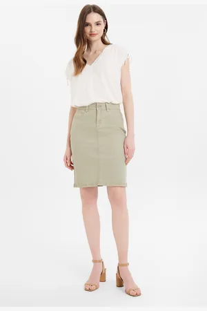 greenpoint Basicowa spódnica light olive