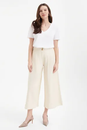 greenpoint Wiskozowo-lniane spodnie typu culotte