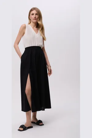 greenpoint Spódnica maxi lniano-wiskozowa