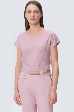 greenpoint Jasnoróżowy top w drobny print