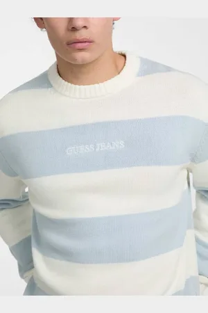 Guess M Sweter Z Haftowanym Logo W Paski