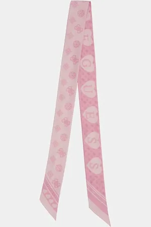 Guess W Jedwabna Bandana Z Logo I Serduszkami