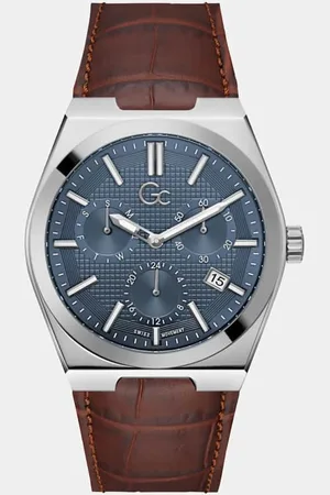 Guess GUESS M Zegarek Gc Z Chronografem Na Skórzanym Pasku