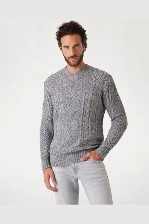 Guess M Sweter Z Dzianiny Warkoczowej