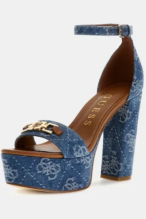 Guess W Sandały Z Mieszanki Skóry I Denimu Linia Settle