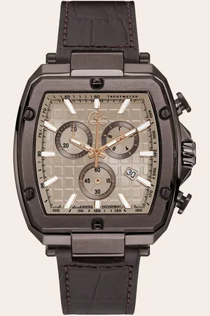 Guess GUESS M Zegarek Gc Z Chronografem Na Skórzanym Pasku