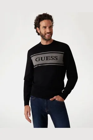 Guess M Dwukolorowy Sweter Z Logo