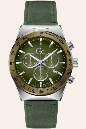 Guess GUESS M Zegarek Gc Z Chronografem Na Skórzanym Pasku