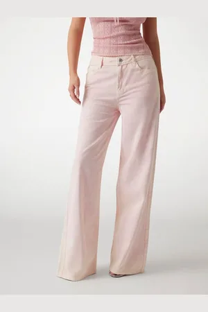 Guess W Spodnie Z Twillu Fason Wide Leg Linia Bellflower