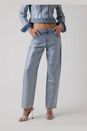 Guess W Jeansy Z Cekinami Linia Boyfriend