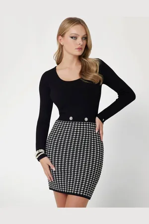 Guess W Sukienka Pied De Poule Fason Bodycon
