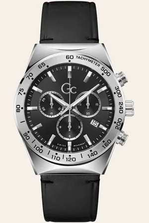Guess GUESS M Zegarek Gc Z Chronografem Na Skórzanym Pasku