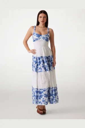 Guess W Lniana Długa Sukienka One Size