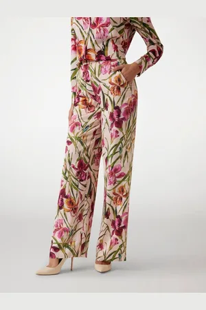 Guess GUESS W Spodnie Marciano W Kwiatowy Print Fason Wide Leg