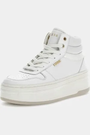 Guess W Wysokie Sneakersy Z Mieszanki Skóry Model Linzy