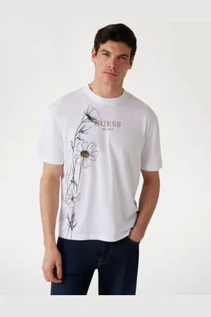 Guess M T-Shirt Z Logo I Kwiatowym Printem