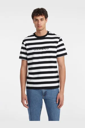 Guess M T-Shirt W Paski Z Logo