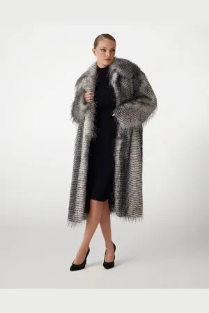 Guess GUESS W Płaszcz Marciano Ze Sztucznego Futra