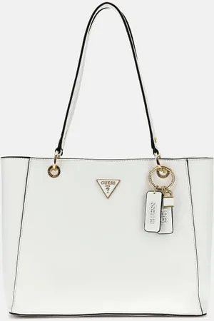 Guess W Skórzana Shopperka Wzór Saffiano Model Noelle