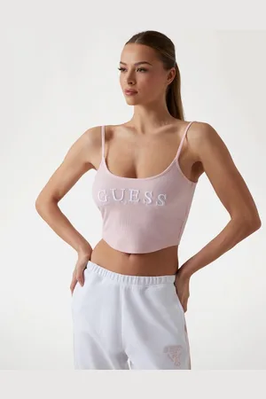Guess W Krótki Tank Top Z Logo