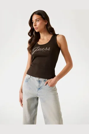 Guess W Tank Top Z Haftowanym Logo