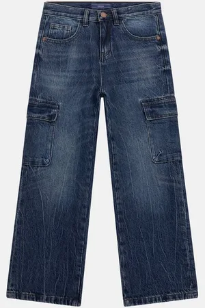 Guess GUESS B Jeansy Cargo Fason Wide Leg