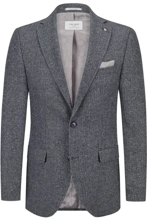 Carl Gross Duże Rozmiary - - Marynarka w jodełkę z domieszką jedwabiu, modern fit