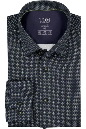 Tom Rusborg Duże Rozmiary - - Koszula z dżerseju w kropki, comfort fit, wersja bardzo długa