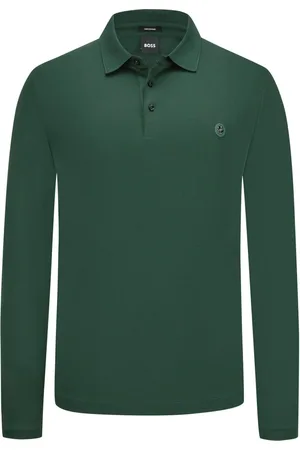 HUGO BOSS Duże Rozmiary - - Koszulka polo z długim rękawem z emblematem z logo