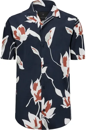 JACK & JONES Duże Rozmiary - - Koszula z krótkim rękawem w kwiaty, kołnierz typu resort